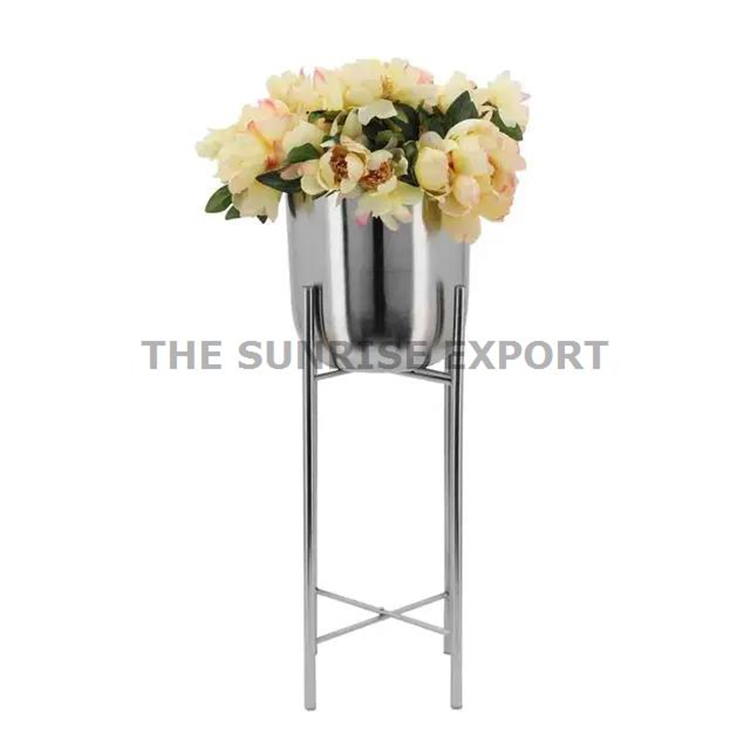 NICKEL SILVER U SHAPE PLANTER WITH STAND