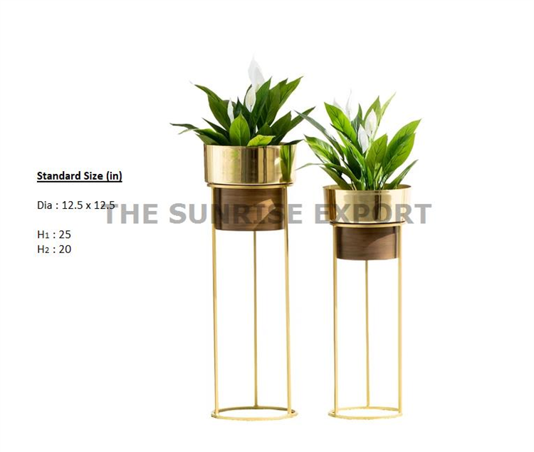 SET OF DUAL SHAE PLANTER WITH STAND