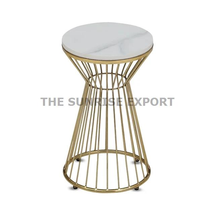 METAL SIDE TABLE WITH MARBLE TOP