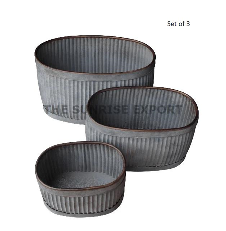  ANTIQUE SET OF 3 PLANTER BASKET