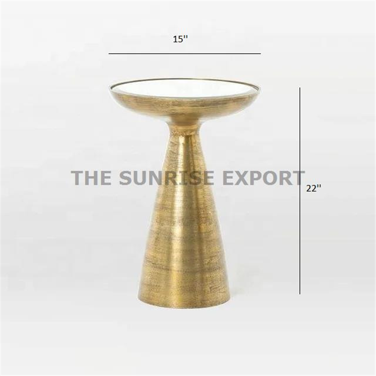 PEDESTAL SIDE TABLE WITH GLASS TOP